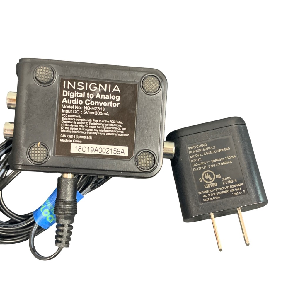 Insignia Digital to Analog‎ Audio Converter NS-HZ313 RCA Optical Coaxial